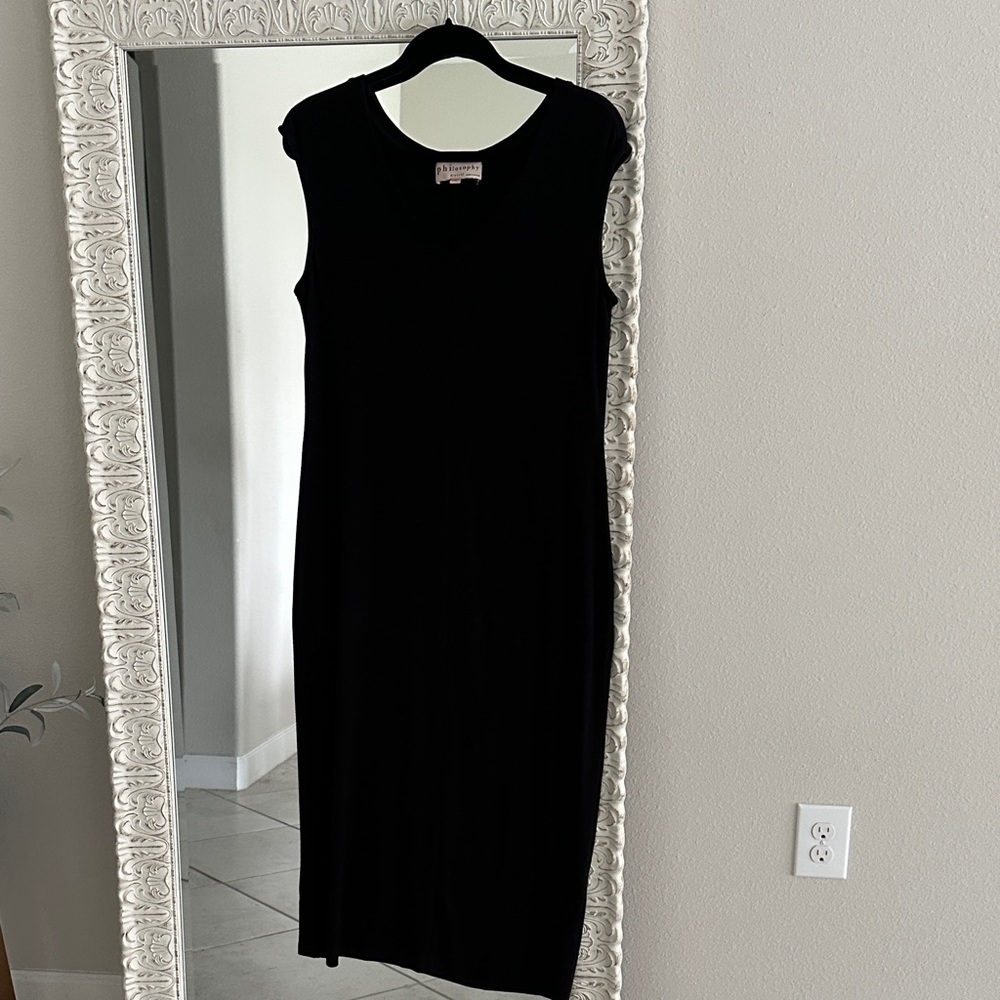 Philosophy Black Sleeveless Stretchy Dress